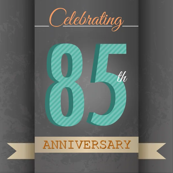 85th Anniversary poster , template design in retro style - Vector Background — Stock Vector