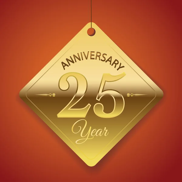 25 jaar verjaardag poster, sjabloon, tag ontwerp vector — Stockvector