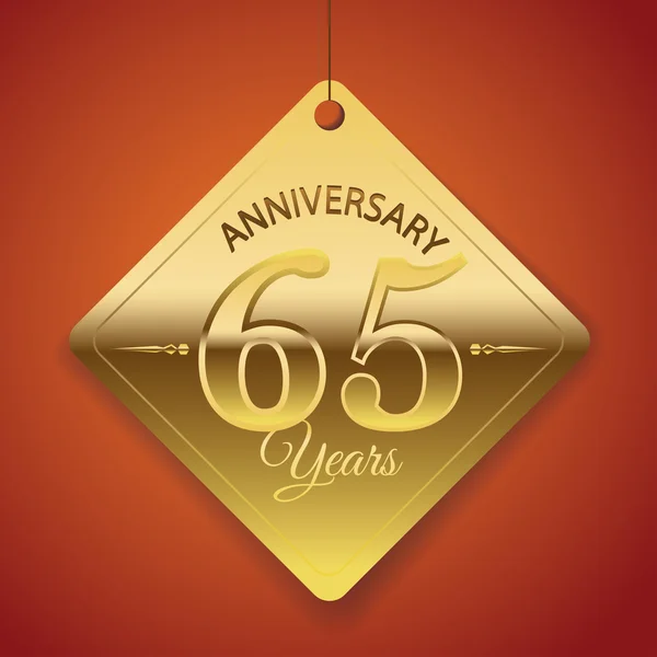 65 Years Anniversary poster , template, tag design Vector — Stock Vector