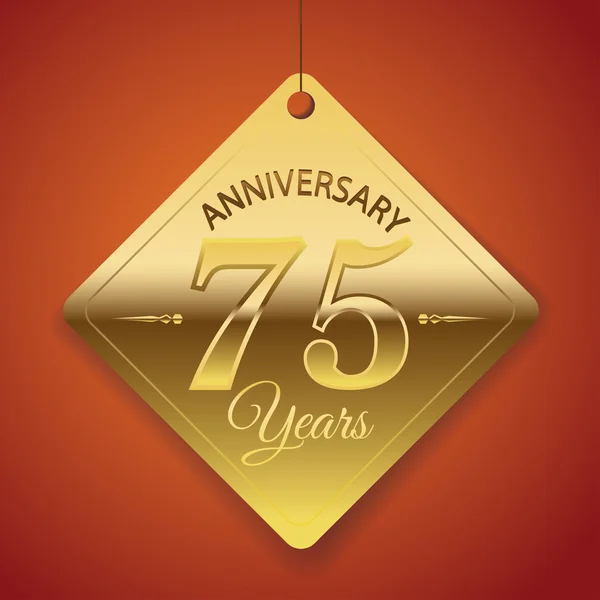 75 jaar verjaardag poster, sjabloon, tag ontwerp vector — Stockvector