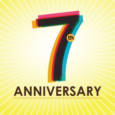 7 Years Anniversary poster , template, tag design Vector clipart