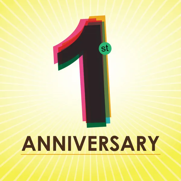 1 Years Anniversary poster , template, tag design Vector — Stock Vector