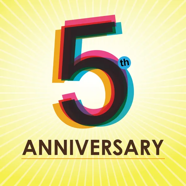 5 Years Anniversary poster , template, tag design Vector — Stock Vector