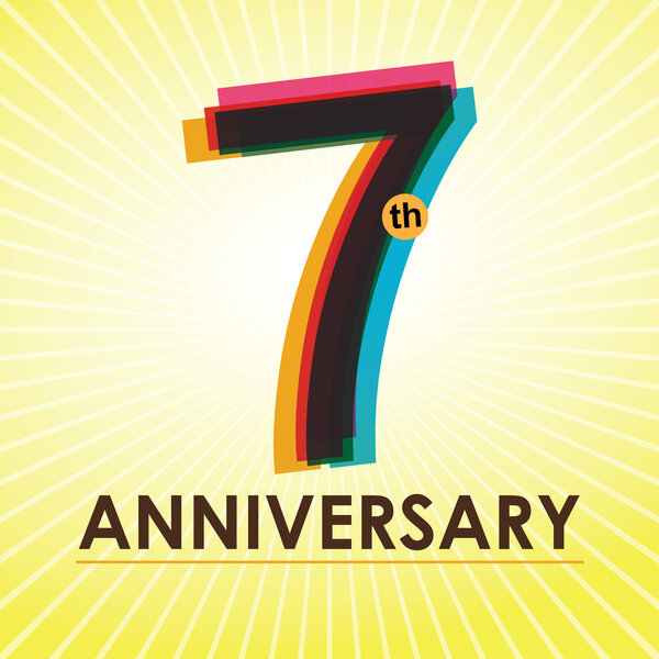 7 Years Anniversary poster , template, tag design Vector