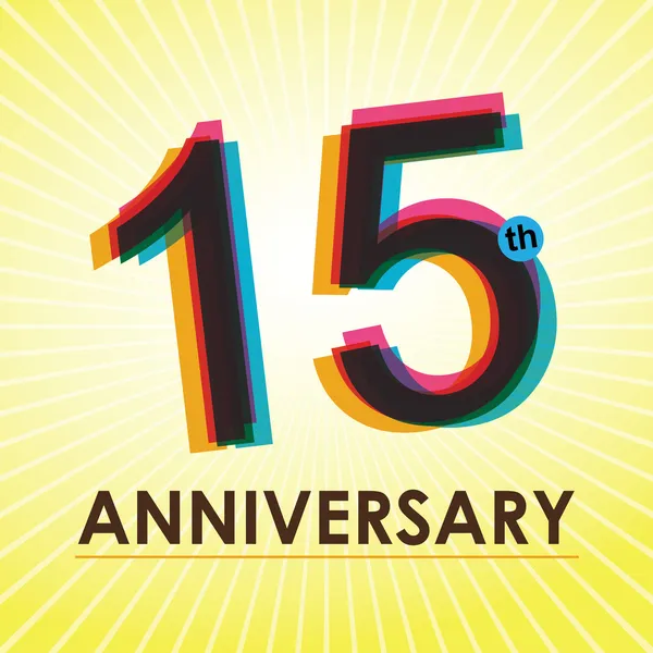15 Ans poster anniversaire, modèle, tag design vectoriel — Image vectorielle
