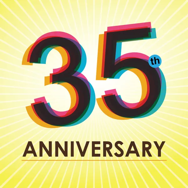 35 Years Anniversary poster , template, tag design Vector — Stock Vector