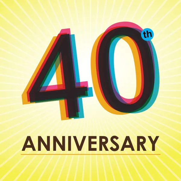 40 Years Anniversary poster , template, tag design Vector — Stock Vector