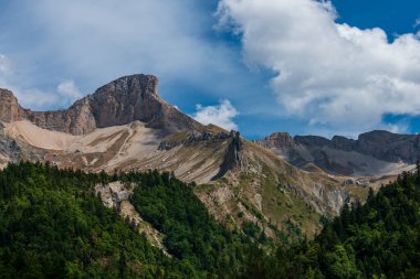 beautiful vue of mountains at lus la croix haute ,in the drome in the French alps ,adventure holidays .