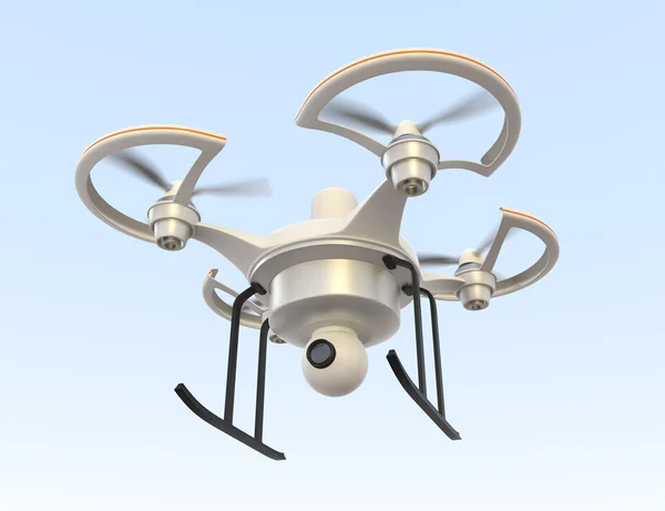 Air drone with camera flying in the sky — Stock Photo, Image