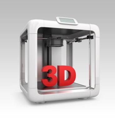 degrade arka plan üzerinde Kişisel 3d yazıcı kompakt