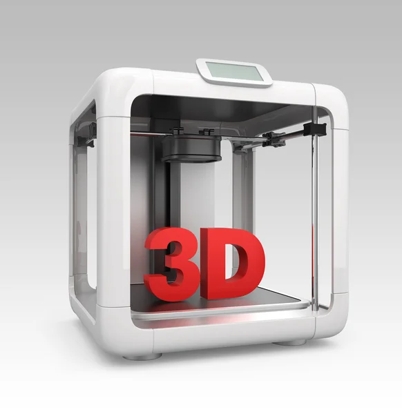 Compact personal 3D printer on gradient background — Stock Photo, Image