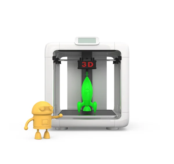 Compact personal 3D printer and 3D models — Stock Photo, Image