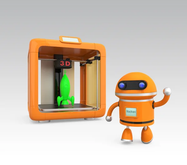 Kompakte persönliche 3D-Drucker und 3D-Modelle — Stockfoto