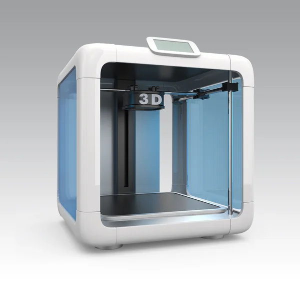 Compact personal 3D printer on gradient background — Stock Photo, Image