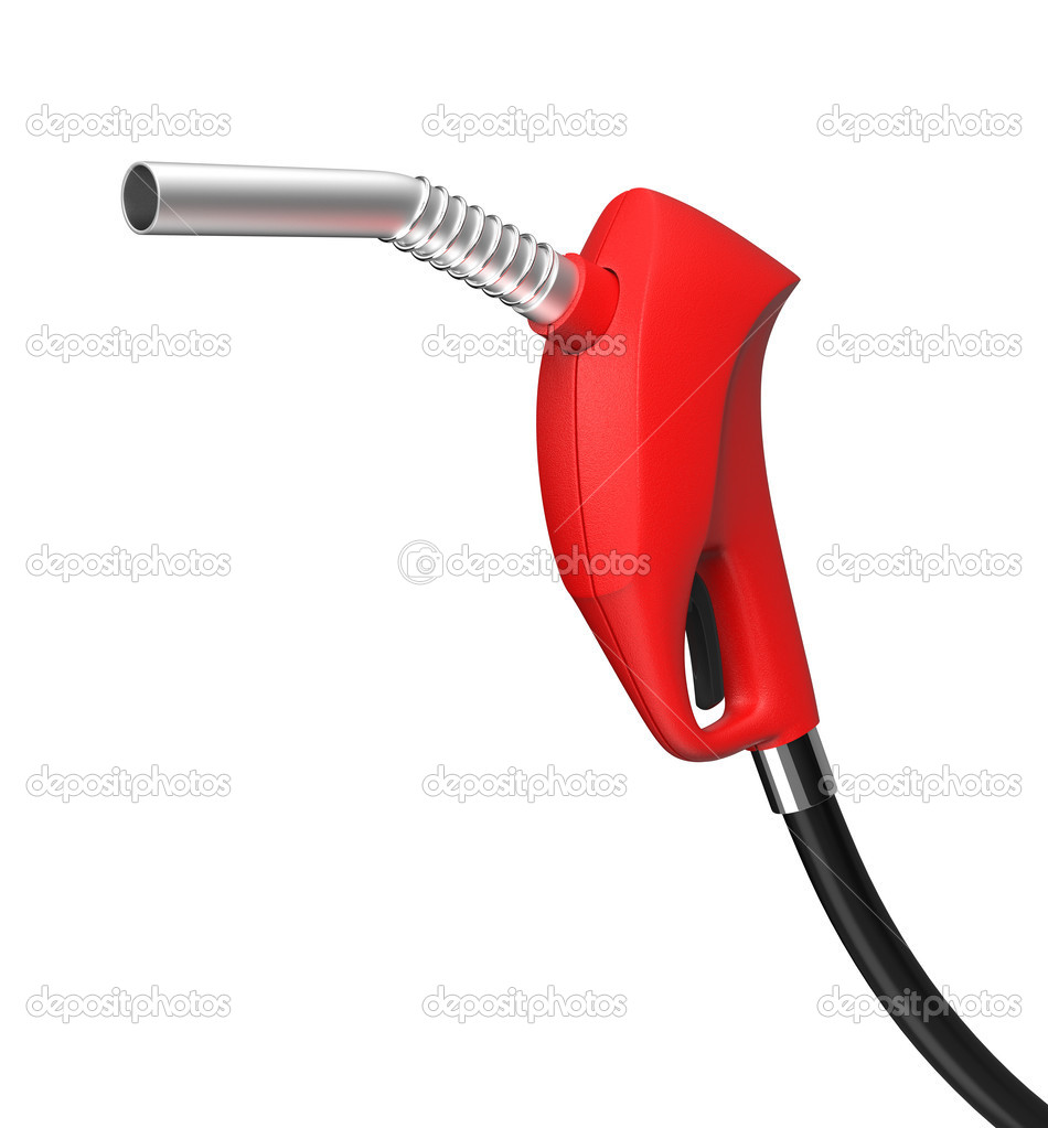 Close up of red gas nozzle