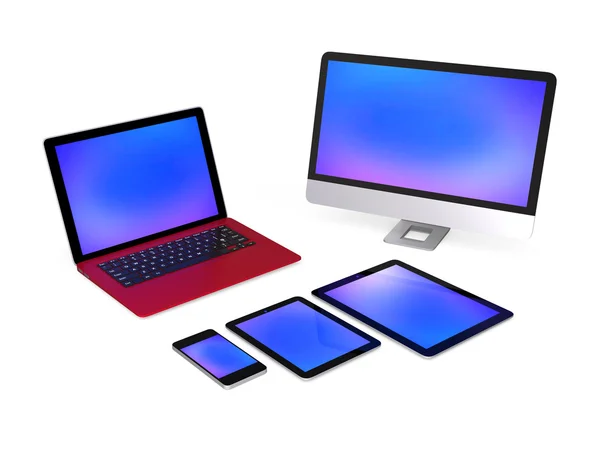 Laptop, desktop, computadores tablet — Fotografia de Stock