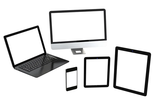 Laptop, desktop, computadores tablet — Fotografia de Stock