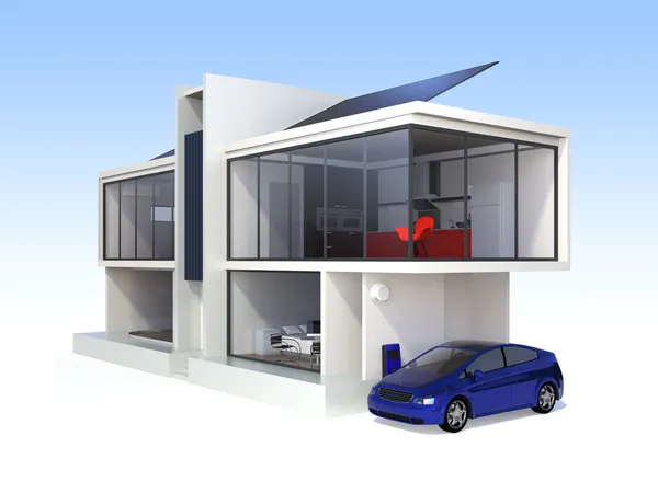 Stilvolle Wohnung mit Solaranlagen — Stockfoto