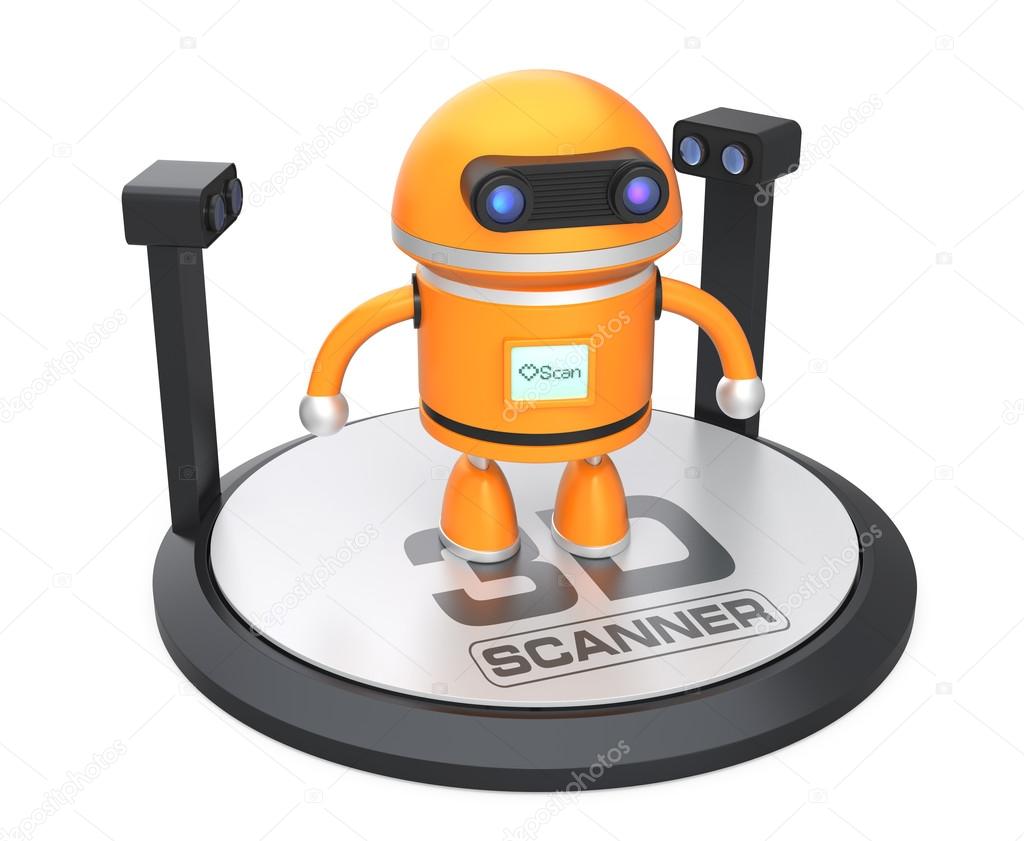 Stylish 3D scanner  original design with clipping path