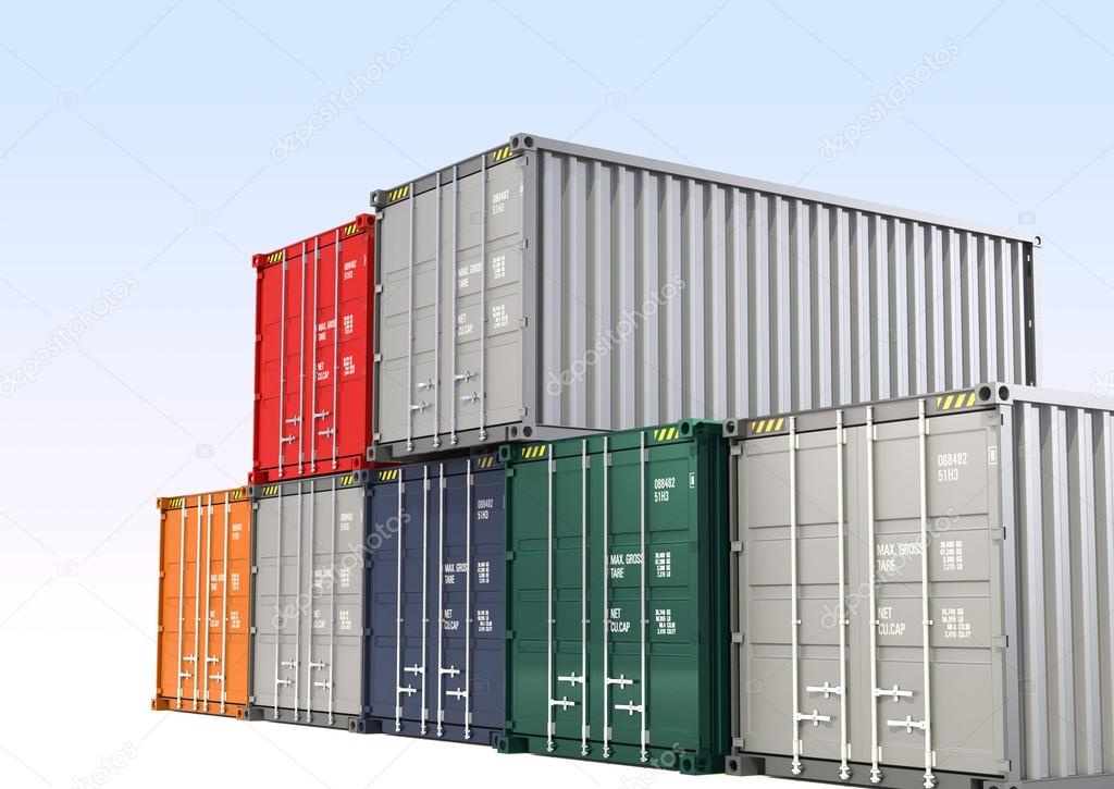 Colorful cargo containers