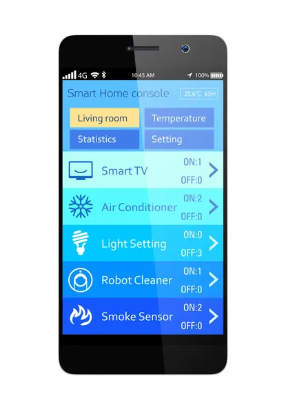 Home energy management app for smartphone — Stock Photo, Image