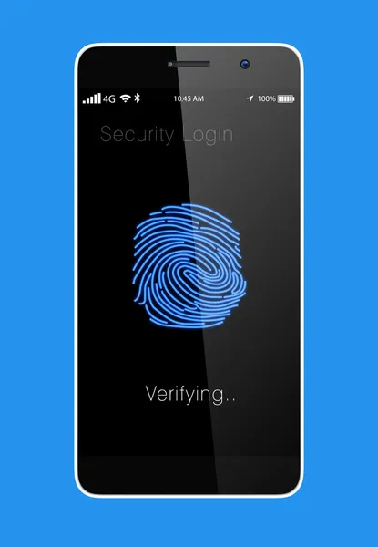 Vingerafdruk authenticatiesysteem voor smartphone — Stockfoto