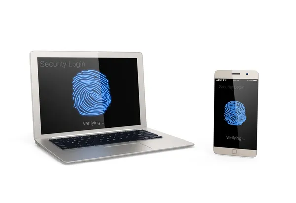 Fingerabdruck-Authentifizierungssystem für mobile Geräte — Stockfoto