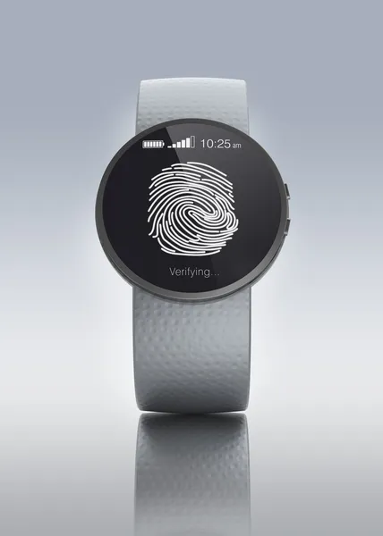 Fingerprint authentication for smartwatch — Stock Photo, Image