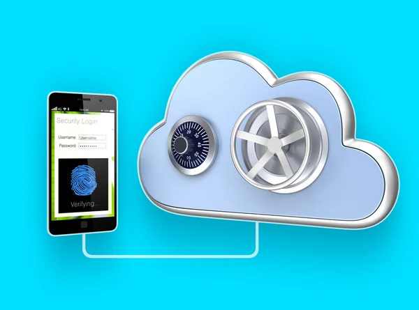 Vingerafdruk authenticatiesysteem voor smartphone en cloud computing — Stockfoto