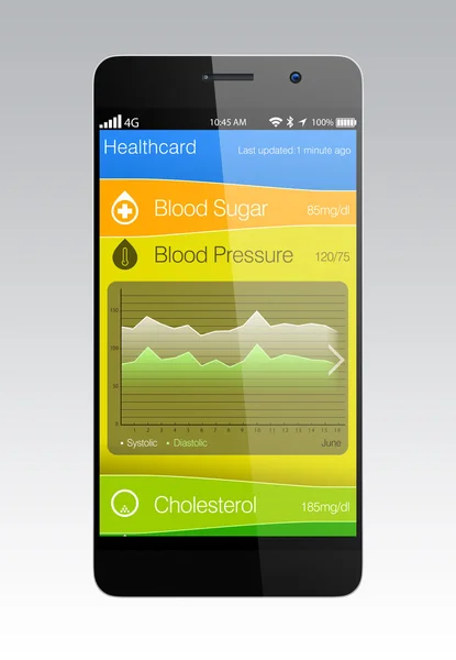 Bloeddruk informatie app voor slimme telefoon — Stockfoto