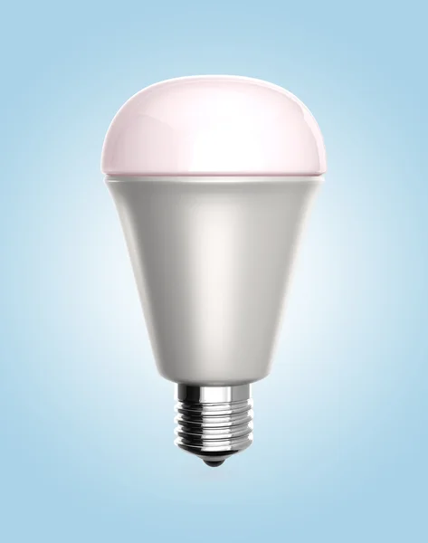 Energieffektiva led lampa på ljusblå bakgrund — Stockfoto