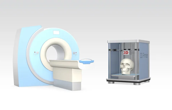 CT skaner i drukarka 3d dla tkanki inżynieria koncepcja — Zdjęcie stockowe