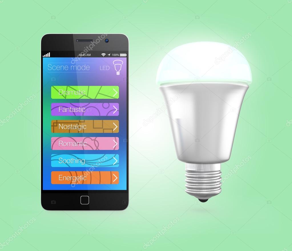 Smartphone app control LED lighting