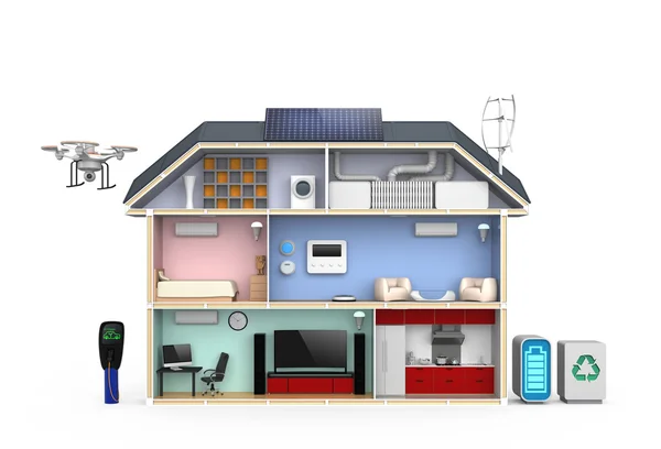 Energetické koncepce efektivní chytrý dům — Stock fotografie