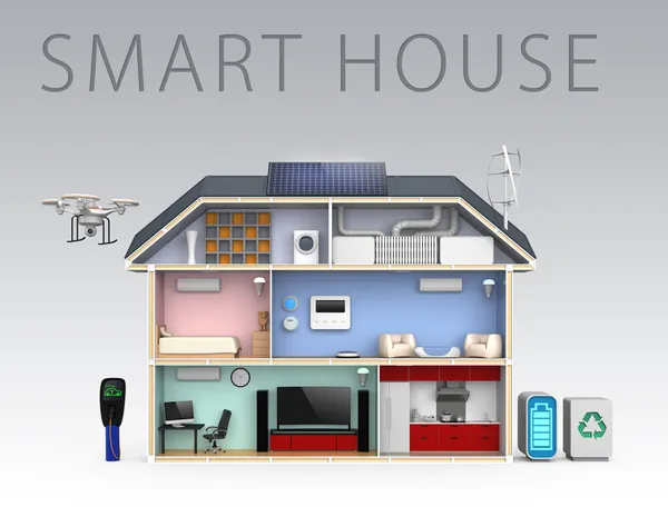 Energieeffizientes Smart-House-Konzept — Stockfoto