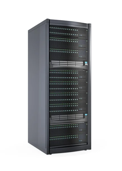 Single Blade Server Rack isoliert auf weißem Hintergrund. — Stockfoto