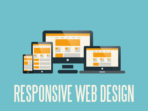 Векторная иллюстрация с плоским интерфейсом реагирующего веб-дизайна
