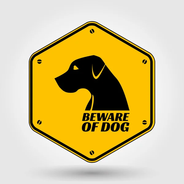 Beware of dog sign — Stock Vector