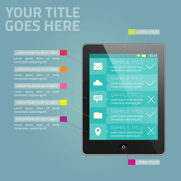 Tablet PC advertentie — Stockvector