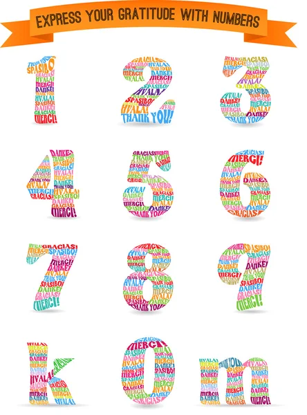 Conjunto de "gracias" patrón de números — Archivo Imágenes Vectoriales