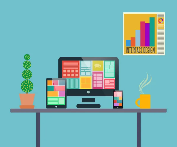 ev ofis düz tasarım