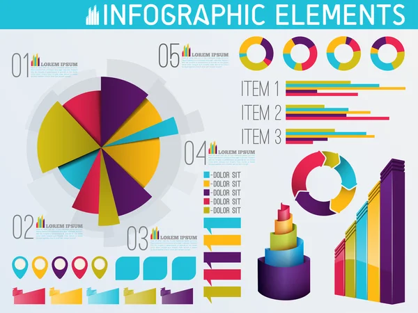Kleurrijke infographic elementen — Stockvector