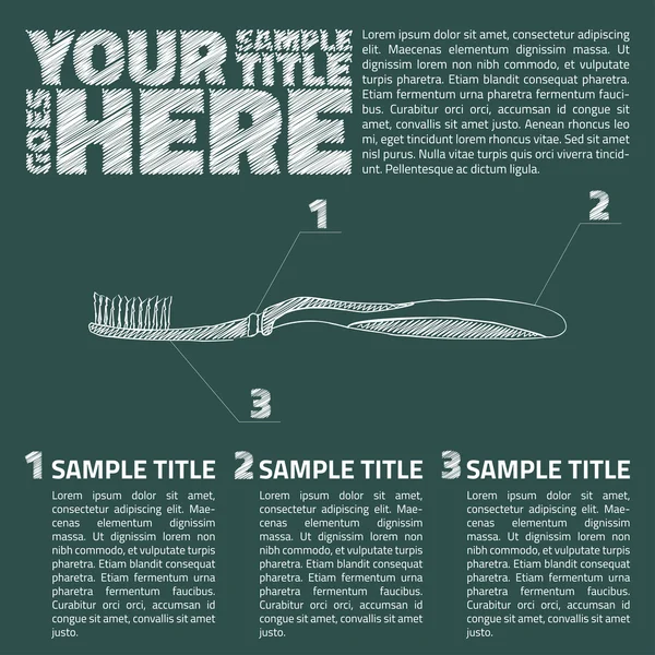 Présentation schématique de brosse à dents — Image vectorielle