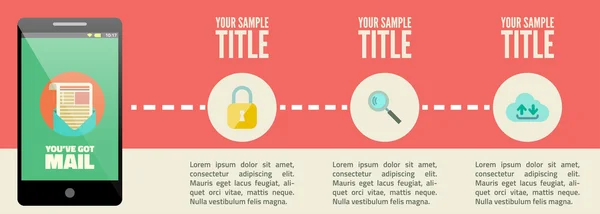 Infográfico de aplicativo de correio de telefone — Vetor de Stock