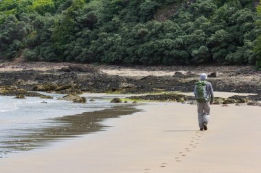 Kumsalda yürüyen adam