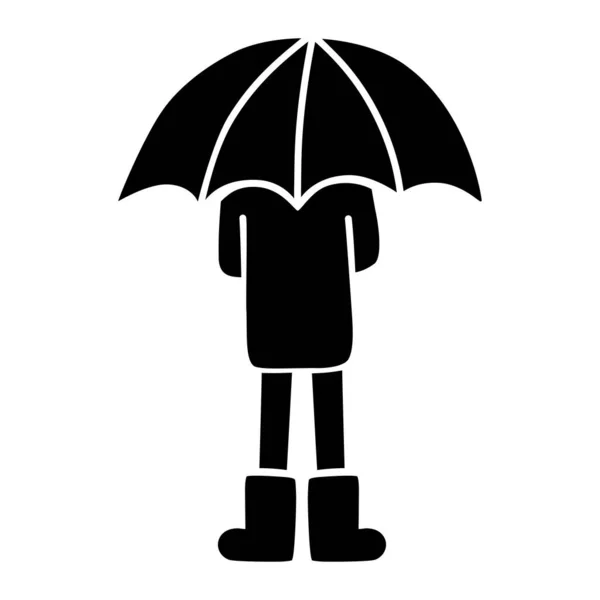 Silhouette Man Umbrella Vector Illustration — Stock Vector