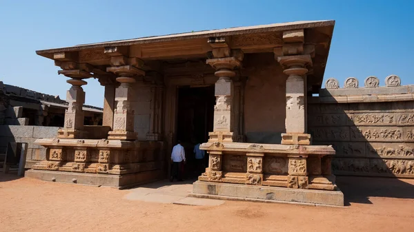 Vista Frontal Templo Hazaara Ramachandra Hampi Karnataka Índia Fevereiro 2022 — Fotografia de Stock