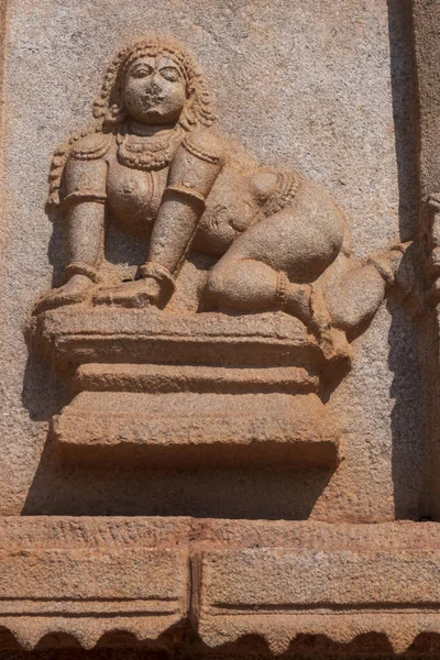 하자라 Krishna Bas Relief Murals Hazaara Rama Temple Wall Hampi — 스톡 사진