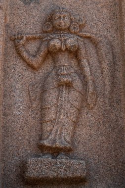 Hazara Rama Tapınağı duvarındaki duvar resimleri, Hampi, Karnataka, Hindistan-Şubat 01.2022