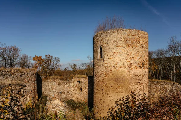 Ruinen Der Burg Valdek Mittelböhmen Brdy Tschechische Republik Sie Wurde — Stockfoto